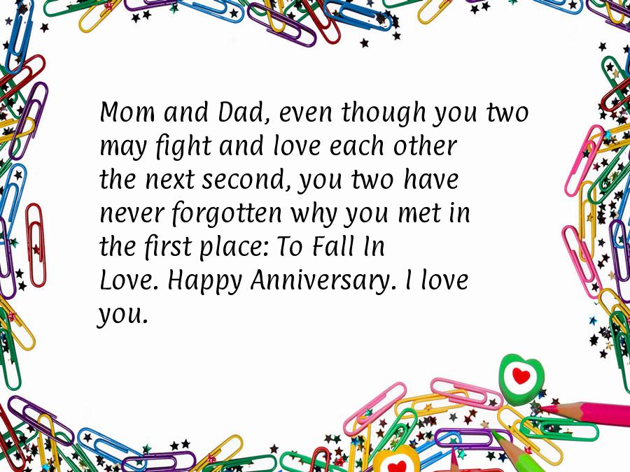 Anniversary Words For Parents