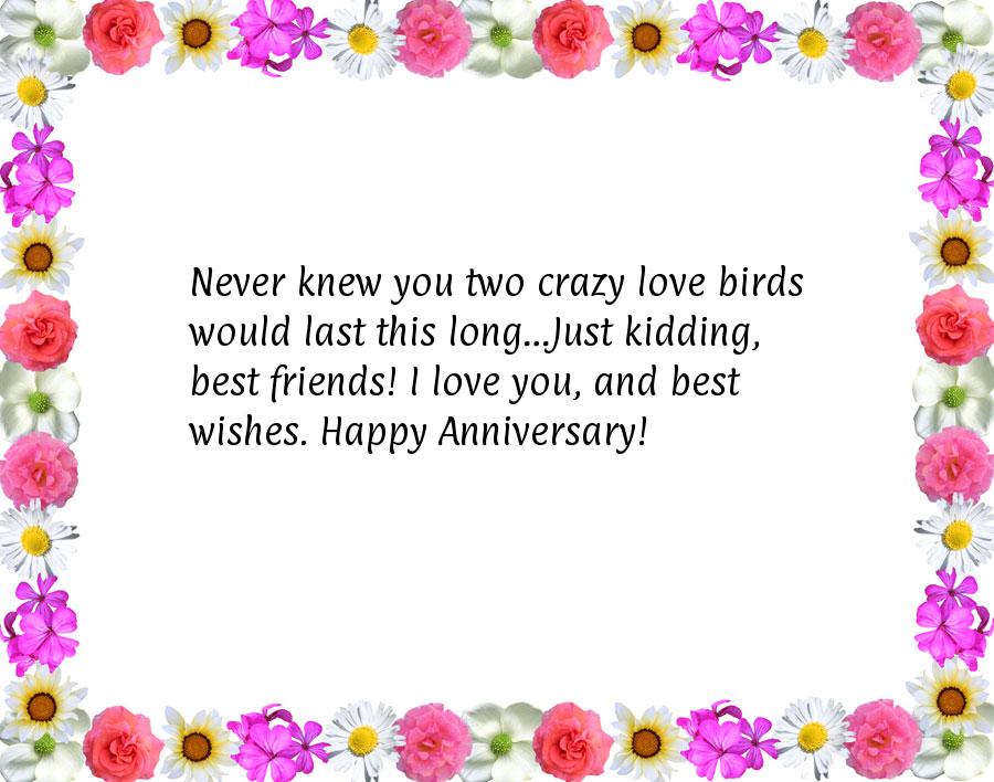 Funny wedding anniversary wishes