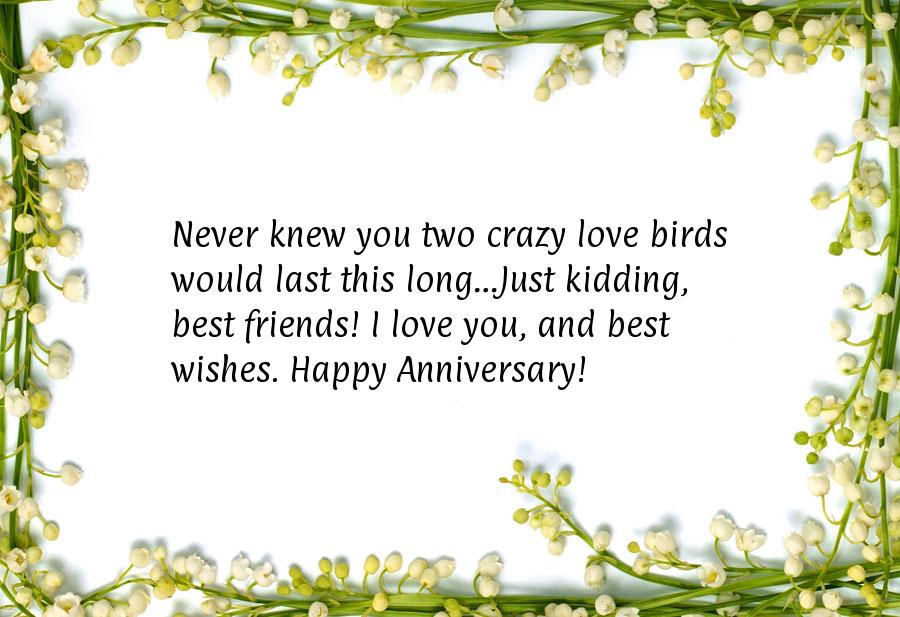 Funny anniversary sayings for him