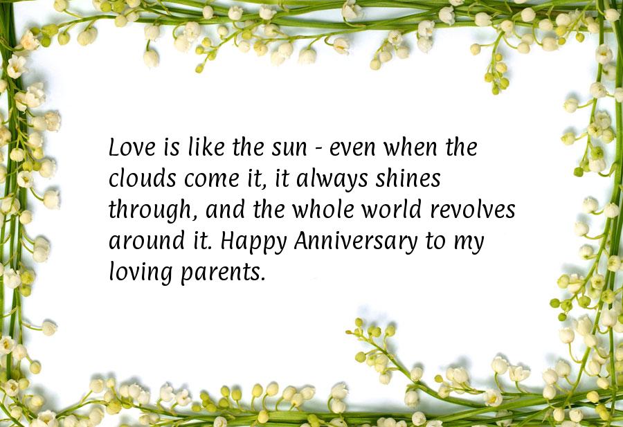 Anniversary wishes to parents