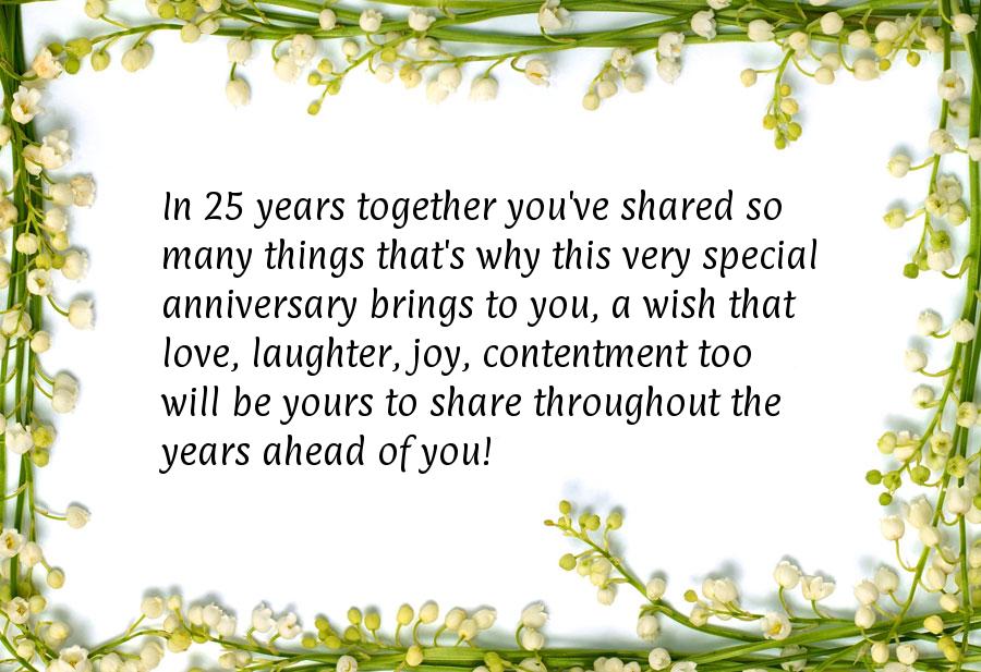 Silver anniversary wishes