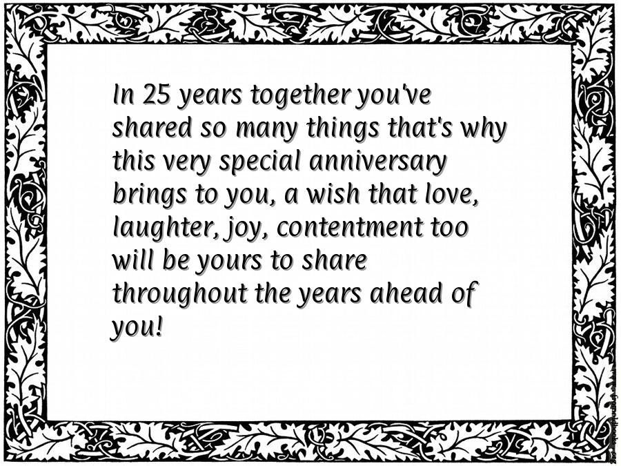 25 wedding anniversary