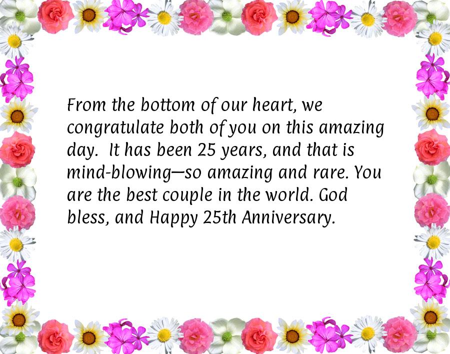 Happy 25th anniversary wishes