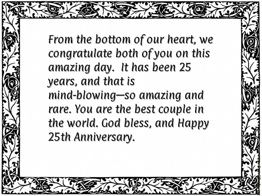 25th anniversary wishes