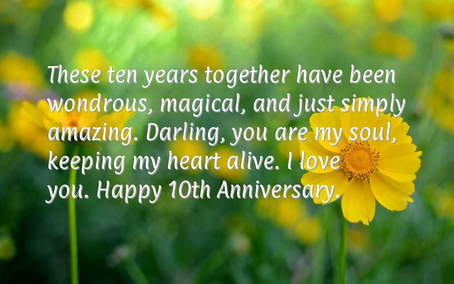 10th Wedding Anniversary Wishes And Messages - Image to u