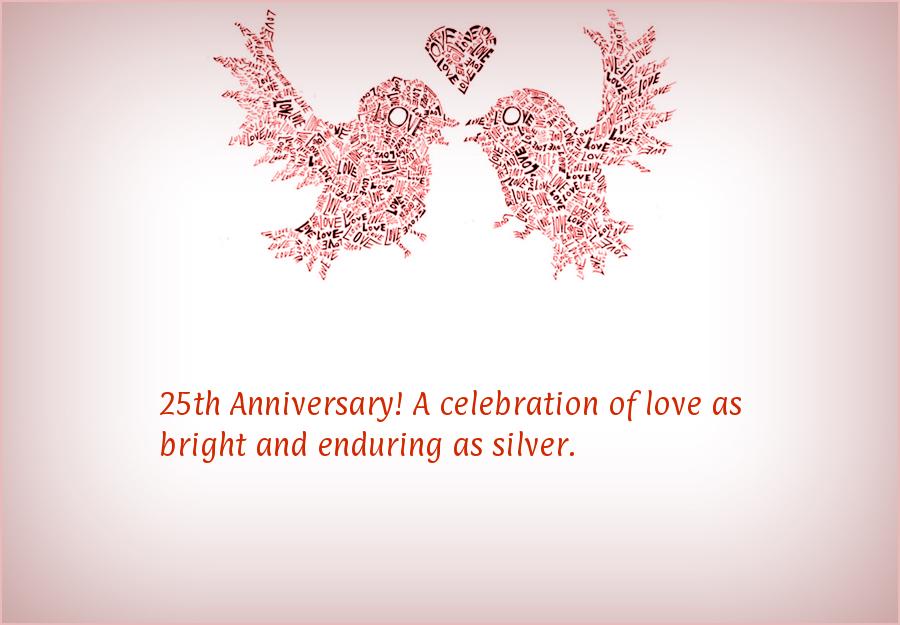 25th Wedding Anniversary Cards